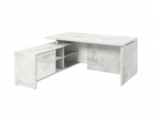 Стол с опорной тумбой FI-117L.GG (L) Хромикс белый/Мрамор Леванто белый Стол с опорной тумбой FI-117L.GG (L) Хромикс белый/Мрамор Леванто белый