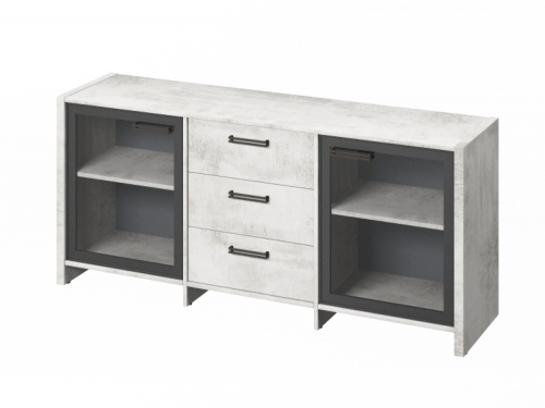 Тумба трехсекционная с 2 дверьми FB-13-02.D Хромикс белый Тумба трехсекционная с 2 дверьми FB-13-02.D Хромикс белый