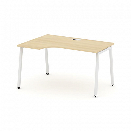 Style Project Стол рабочий эргоном. SN-4A.SPA-012(L) Акация Лорка/Металл Белый 1580*700/980*750