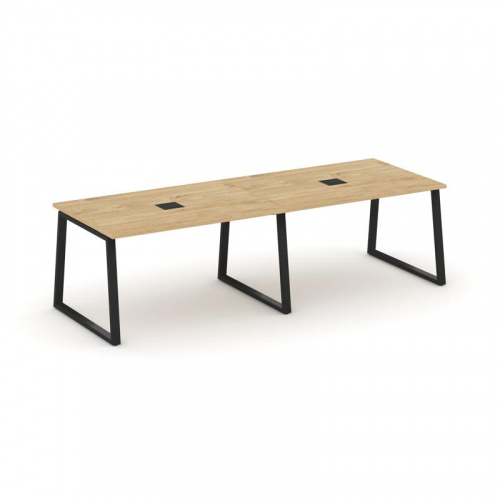 Style Project Стол переговорный SN-6T1.SPRG-012 Акация Лорка/Металл Антрацит/Заглушка Металл Антраци Style Project Стол переговорный SN-6T1.SPRG-012 Акация Лорка/Металл Антрацит/Заглушка Металл Антраци