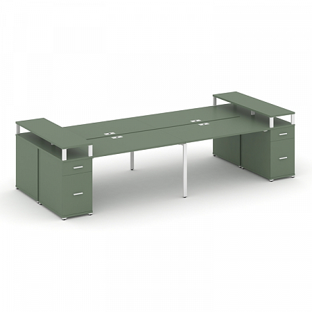 Бенч-система на 4 места с 2 опорными тумбами Concept CN.DRS-447