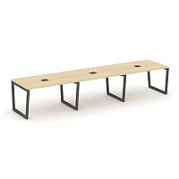 Style Project Стол переговорный SN-5T2.SPRG-024 Акация Лорка/Металл Антрацит/Заглушка Металл Антраци