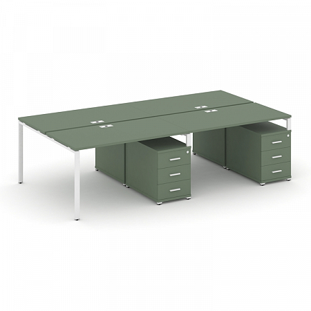 Бенч-система на 4 места с 2 опорными тумбами Concept CN.DRS-320