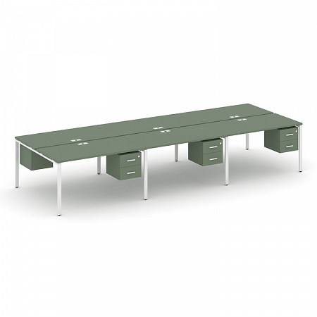 Бенч-система на 6 мест с подвесными тумбами Concept CN.DRS-155