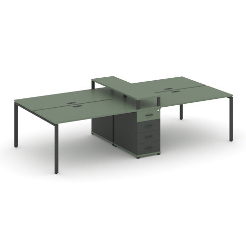 Бенч-система на 4 места с 1 опорной тумбой Concept CN.DRS-434 фото 2 Бенч-система на 4 места с 1 опорной тумбой Concept CN.DRS-434 фото 2