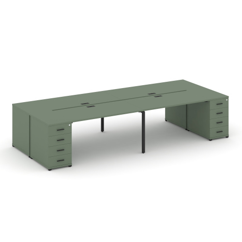 Бенч-система на 4 места с 2 опорными тумбами Concept CN.DRS-428