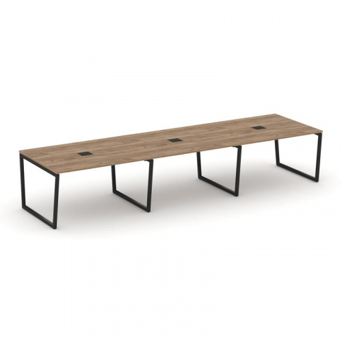 Style Project Стол переговорный SN-4T2.SPRG-053 Акация Лорка/Металл Антрацит/Заглушка Металл Антраци фото 5