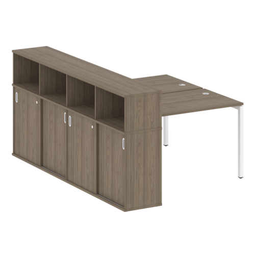 Бенч-система с шкафом-купе на П-обр. м/к Metal System Quattro 40БП.РС-СШК-4.2 фото 2