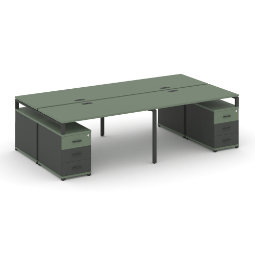 Бенч-система на 4 места с 2 опорными тумбами Concept CN.DRS-327 фото 2