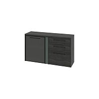 Тумба двухсекционная с дверью стеклянной в профиле и 3 ящиками Greenwood G-681.02L (L)