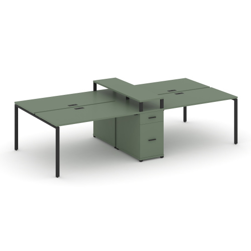 Бенч-система на 4 места с 1 опорной тумбой Concept CN.DRS-437