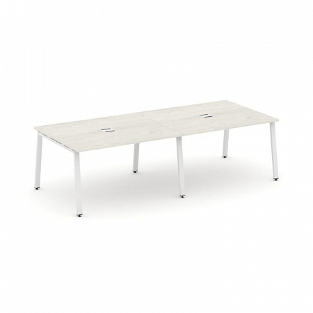 Style Project Стол переговорный SN-6A.SPRG-042 Дуб Наварра/Металл Белый 2360*1180*750