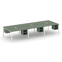 Бенч-система на 6 мест с подвесными тумбами Concept CN.DRS-148