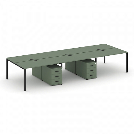 Бенч-система на 6 мест с 2 опорными тумбами Concept CN.DRS-342