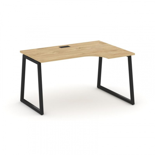 Style Project Стол рабочий эргоном. SN-4T1.SPA-012(R) Акация Лорка/Металл Антрацит/Заглушка Пластик