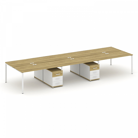 Бенч-система на 6 мест с 2 опорными тумбами Concept CN.DRS-344