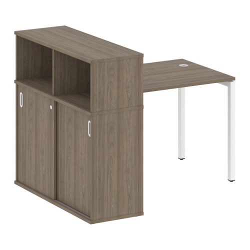 Стол офисный с шкафом-купе на П-обр. м/к Metal System Quattro 40БП.РС-СШК-3.1 фото 2