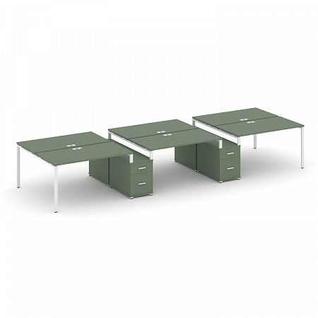 Бенч-система на 6 мест с 2 опорными тумбами Concept CN.DRS-340