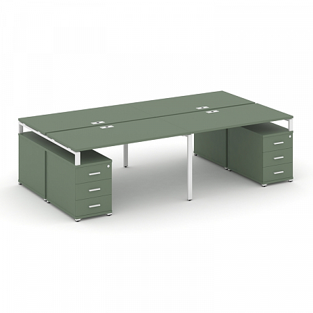 Бенч-система на 4 места с 2 опорными тумбами Concept CN.DRS-328