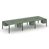 Бенч-система на 6 мест с подвесными тумбами Concept CN.DRS-156