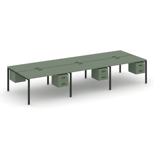 Бенч-система на 6 мест с подвесными тумбами Concept CN.DRS-155