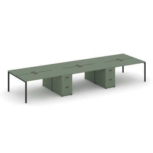 Бенч-система на 6 мест с 2 опорными тумбами Concept CN.DRS-456