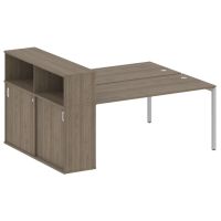 Бенч-система с шкафом-купе на П-обр. м/к Metal System Quattro 40БП.РС-СШК-2.4